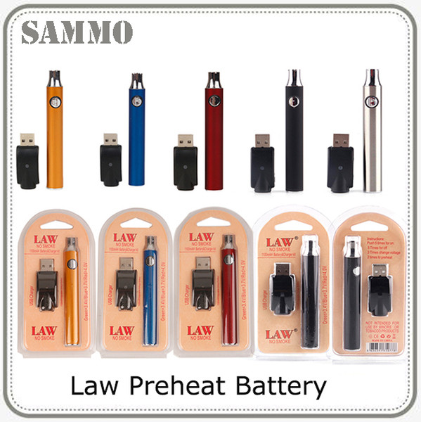 Law Preheat Battery Blister Charger Kit 1100mah PreHeat O Pen Bud Touch battery 510 thread pre-heat battery fit CE3 G2 G5 Cartridges 0266177