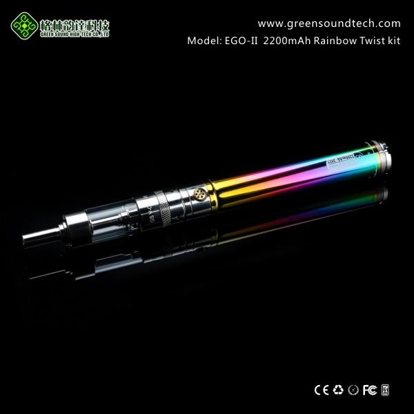 New designe GS Raibow EGO II Twist MEGA KIT with GS V-Core III dual coil atomizer DHL free shipment