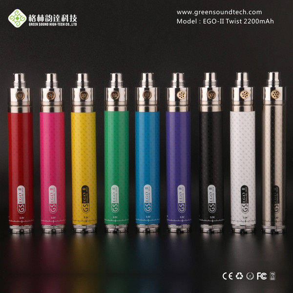 New eGo II twist vv 2200 mAh 3.3V-4.8V Variable Voltage ego 2 2200mah huge capacity battery 3200mAh e cigarettes battery