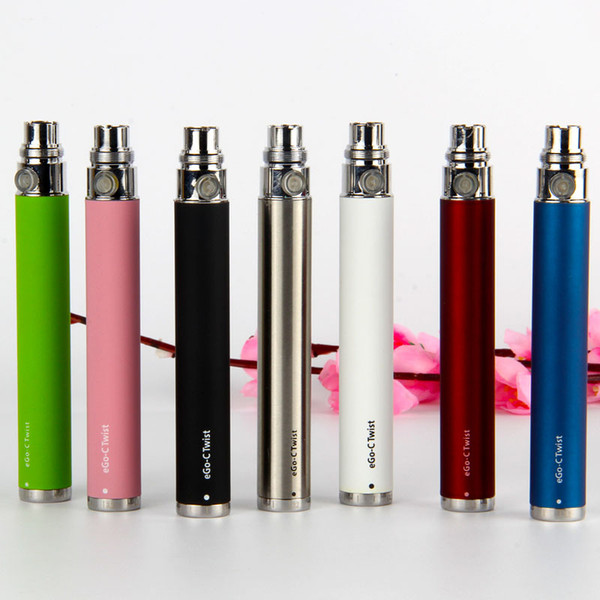 EGO C Twist Battery 650mAh 900mAh 1100mAh eGo Battery 3.2V to 4.8V Variable Voltage Rechargeable Battery Low Price EGO C Twist