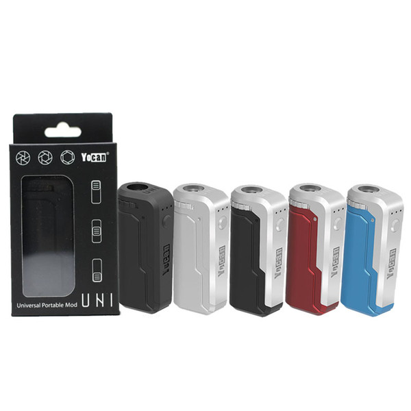 100% Authentic Yocan Uni Box Mod 650mah Preheat Battery Kit Suitable For all Size of Cartridge 510 Magnetic Ring Preheating Batteries