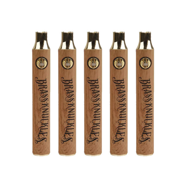 Brass Knuckles Preheat Battery 650mah 900mah Wood Preheating Batteries VV Vape Pen 510 Thread for Connected Abracadabra Cartridge