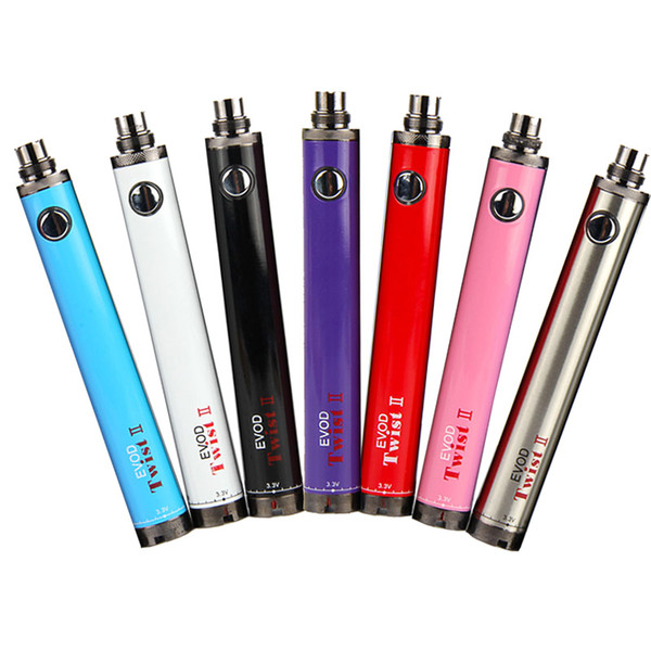 Evod Twist Spinner 2 II Battery 1600mah Variable Voltage 3.3V-4.8V 510 Ego Thread Vision For Electronic Cigarette CE4 CE3 Tank Cartridge