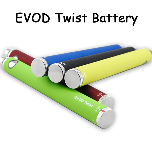 Evod Twist Battery 650mAh 900mAh 1100mAh E Cigs Vape Battery Variable Voltage VV 510 Thread Batteries 3.3V-4.8V for CE4 MT3 Protank