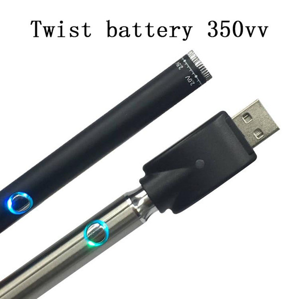 Preheat Bottom Twist Battery 350mah Variable Voltage Slim Vape Pen Fit 510 Thread Atomizers Cartridges 2.0-4.0v Variable Voltages Batteries