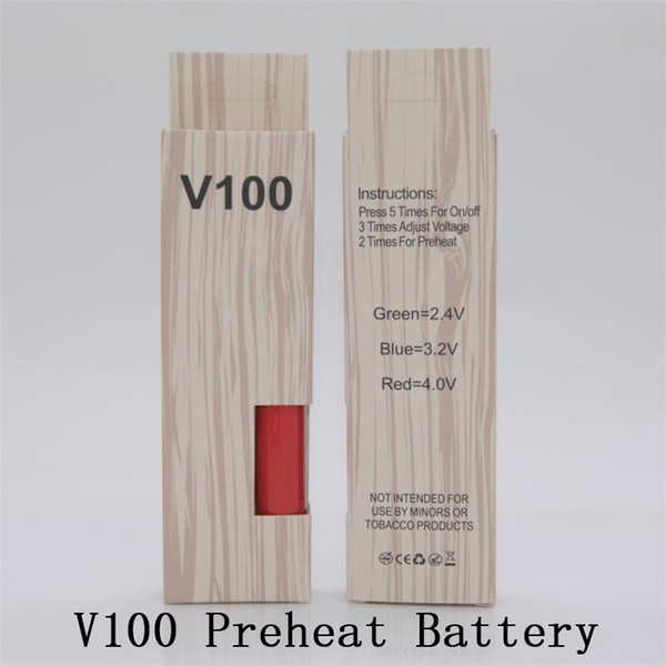 Hibron V100 On-in-one VV Battery 650mAh Preheat Battery E Cigarettes Vape Batteries Fit 510 Thread Atomizers G5 Smart Carts Cartridges