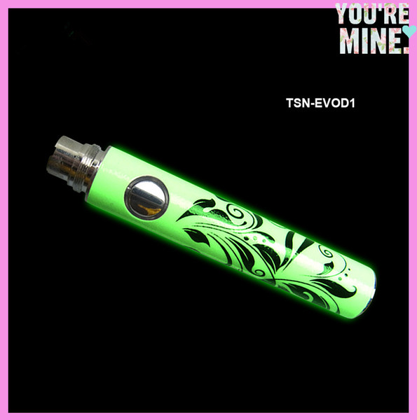 Supply 2016 new Glow evod mt3 Noctilucent Battery 650mAh/900mAh/1100mAh Luminous New Desgin evod battery for ecig Glow in the Dark