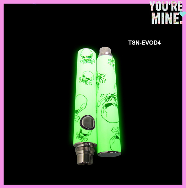 Supply 2016 newest Glow evod mt3 Noctilucent Battery 650mAh/900mAh/1100mAh Luminous New Desgin evod mega for ecig Glow in the Dark