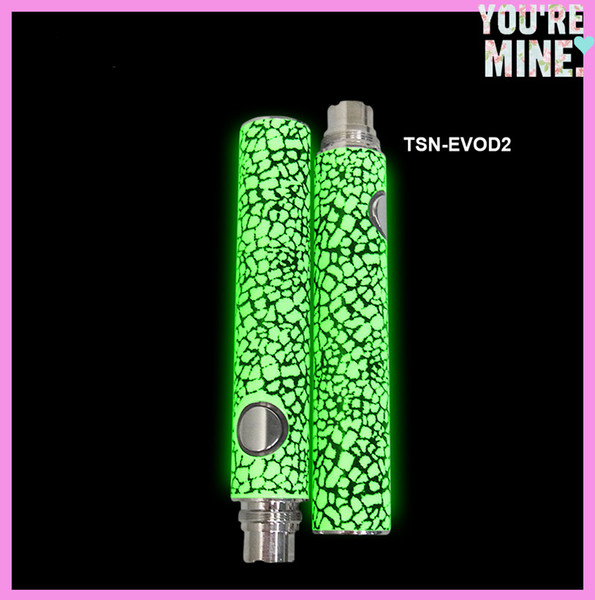 Wholesale 2016 Glow evod mt3 Noctilucent Battery 650mAh/900mAh/1100mAh Luminous New Desgin evod battery for ecig Glow in the Dark