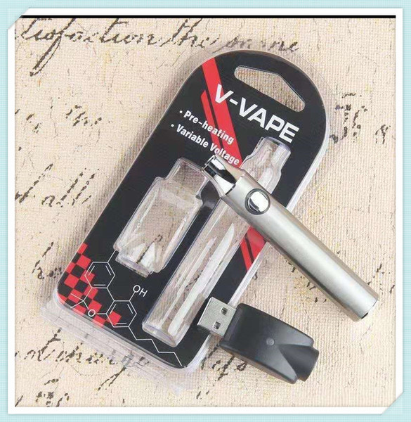 V-Vape Preheating Battery Blister Kit 650mAh Preheat VV Battery Variable Voltage USB Charger For 510 Wax Thick Oil Cartridge