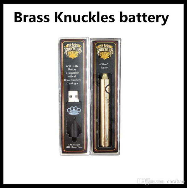 Brass Knuckles Vape Battery 650mAh 900mAh Variable Voltage Preheat E-Cigarette VV Battery Pen For 510 Thraed Thick