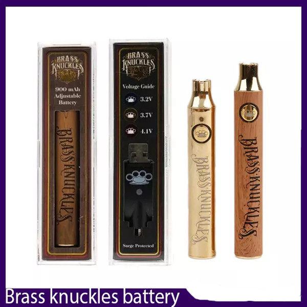 Hot Brass Knuckles Battery Preheating Variable Voltage 650mAh 900mAh eCig Battery Pen For 510 Thraed Thick Oil Cartridge