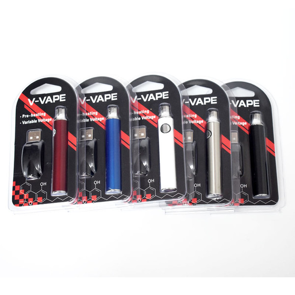 V-Vape Preheat Battery Blister Charger Kit 1100mah PreHeat O Pen Bud Touch battery 510 thread pre-heat battery fit CE3 G2 G5 Cartridges