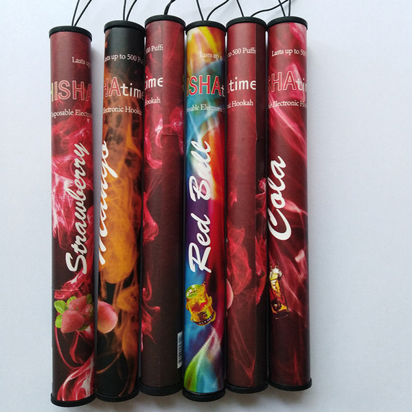 Wholesale ShiSha Time E Hookah 500 Puffs Pipe Pen Electronic Cigarette Stick Sticks Shisha Hookah disposable e