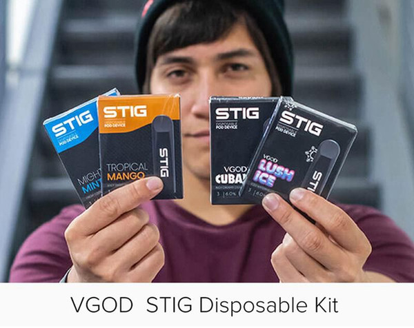 Original VGOD Stig Disposable Pods 270mAh A quality Battery 5 Flavors Lush Ice Cubano Mint Tropical Mango Mango Bomb Electronic Cigarettes