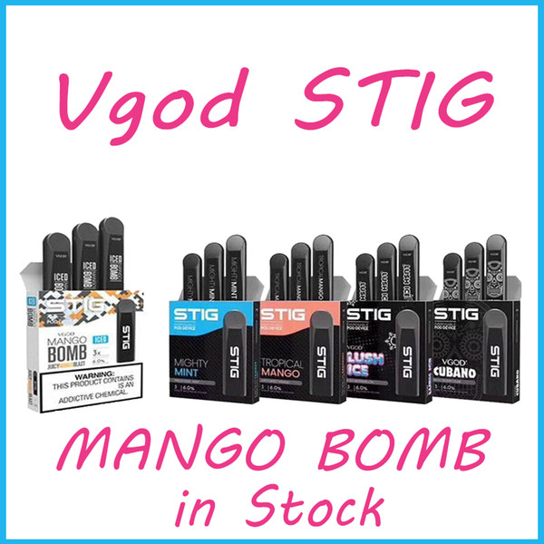 Top Quality Vgod STIG Mango Bomb Disposable Pod Kit 270mAh Fully Charged Battery With 1.2ml Pods vape pen 3Pcs Pack