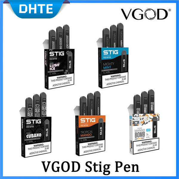 100% Authentic Newest Packaging VGOD STIG Disposable Pod Device 3Pcs/Pack 270mAh Battery 1.2ml Cartridge Vape Pen Vs Novo Nord Lo Key