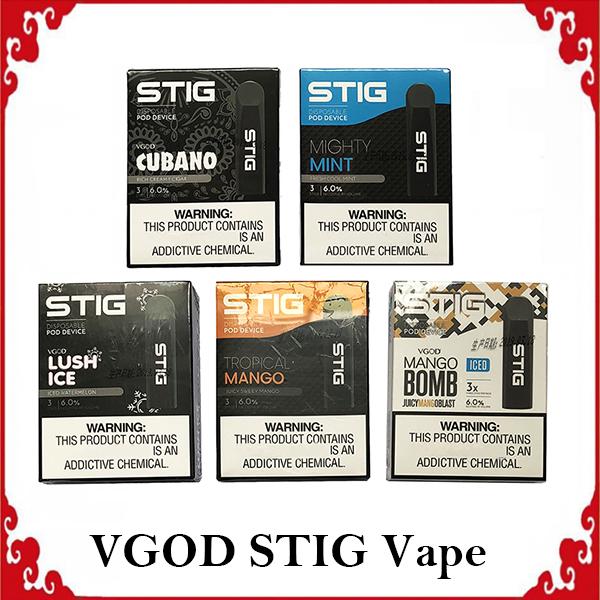 VGOD STIG Disposable Pod Device 3Pcs/Pack 270mAh Battery 1.2ml Cartridge Vape Pen Kit 0268107