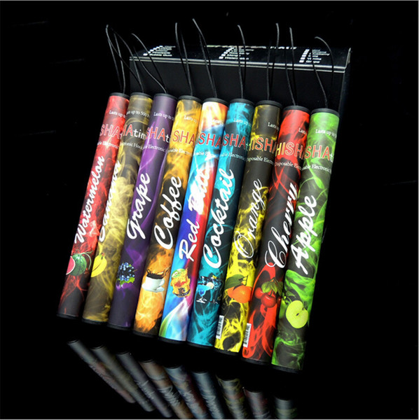 Disposable E Cigarette ShiSha Time E Hookah 500 Puffs Pipe Pen Sticks Shisha Hookah Retail Plastic Tube Packing