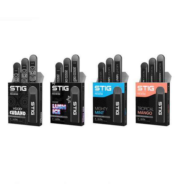 100% original Vgod Stig Disposable Pod Starter Kit With 1.2ml Pods 270mAh Fully Charged Battery Vape Pen