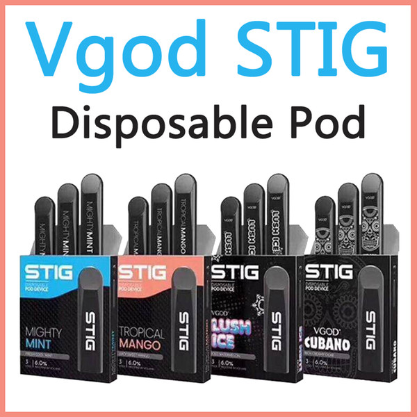 100% Authentic Vgod Stig Disposable Pod Starter Kit 270mah Battery Charged Disposable Vape Pen E-Cig Kit with 1.2ml Pod Disposable E-Cig