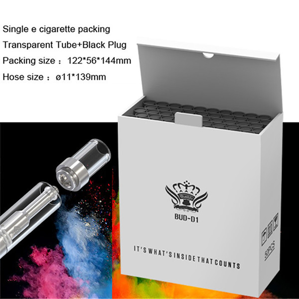 Bud-D1 Disposable Vape Pen Cartridges Ceramic Heating Element 310mAh 0.5ml Capacity Empty Oil Vape Pen Cartridges with PVC Packing