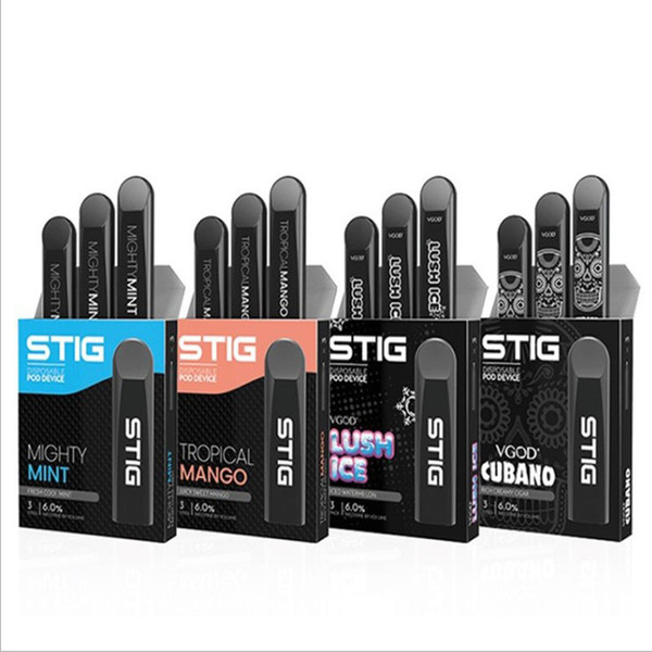 100% Authentic100% Authentic Vgod Stig Disposable Pod Starter Kit With 1.2ml Pods 270mAh Fully Charged Battery Vape Pen vs nord kit