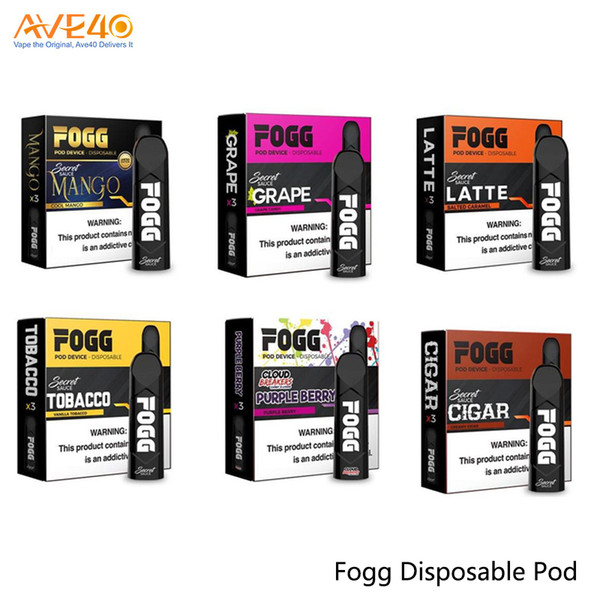 FOGG Disposable Vape Pod Kit 50mg 300 Puffs Disposable Vape Pen Device VS Vgod Stig 100% Original