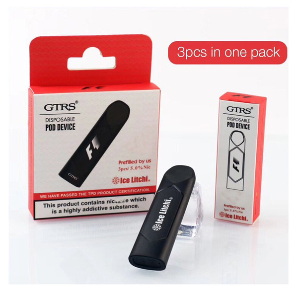 Authentic GTRS Disposable Pods Device F one 260mAh Battery Full Charged 5 Flavors 1.2ml Cartridge Vape Pen Kit DHL free