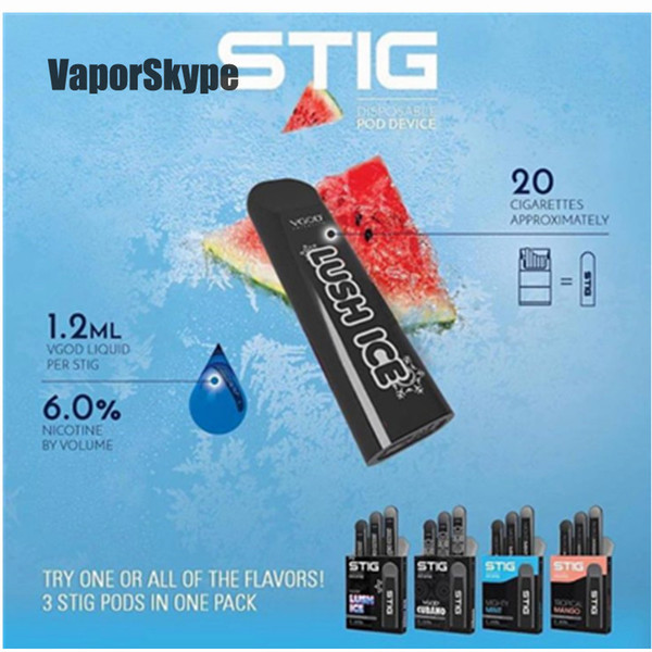 Vgod Stig E-cigarette Starter Kit Disposable Pod With 1.2ml Pods 270mAh 3pcs/lot Fully Charged Battery Vape Pen Flydream