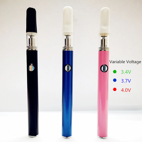 With 0.3ml Ceramic Coil BUD Tank Preheat Function Vape Battery Variable Voltage Batteries Empty Disposable Vape Pens Cartridges