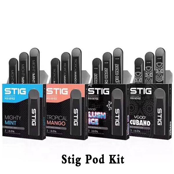 Vgod Stig Disposable Pod Kit 270mAh Fully Charged Battery With 1.2ml Pods vape pen 3Pcs Pack