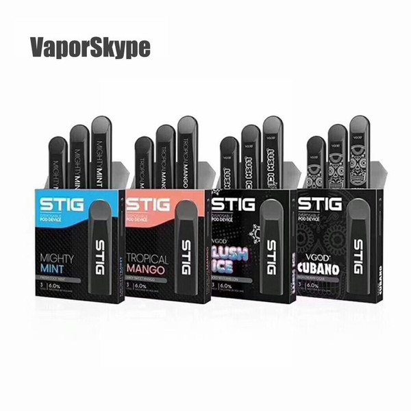 VGOD STIG Disposable Pod Device 3Pcs Pack 270mAh Battery 1.2ml Cartridge Vape Pen Kit vs novo juul kit Refly