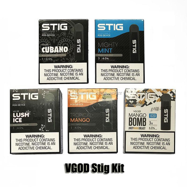 VGOD STIG Disposable Pod Kit Device 3Pcs Pack 270mAh Fully Charged Battery with 1.2ml Cartridge E-Cigarettes Vape Pen Kit