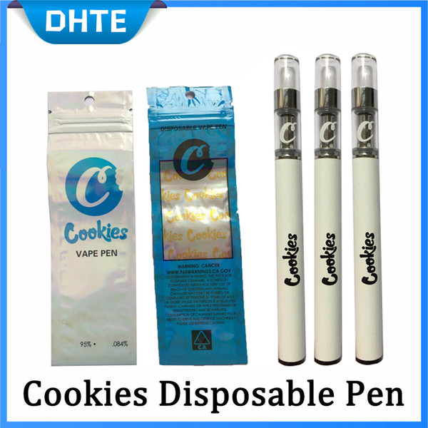 10 flavor for option Cookies Vape Pen Kit Cartridge 350mAh Battery Disposable Thick Oil Cartridge 0.5ml Ceramic Coil