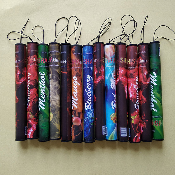 Shisha pen Eshisha Disposable Electronic cigarettes shisha time E cigs 500 puffs 30 type Various Fruit Flavors Hookah pen