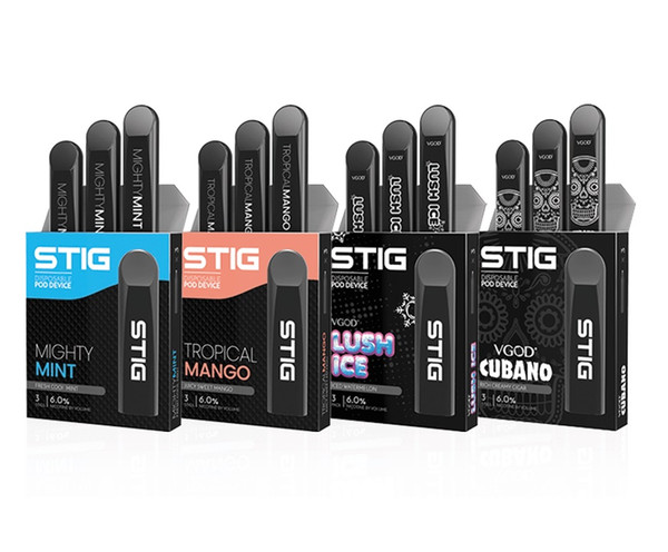 100% Origina VGOD STIG Disposable Pod Device 3Pcs Pack 270mAh Battery 1.2ml Cartridge Vape Pen Kit Disposable Pod Device