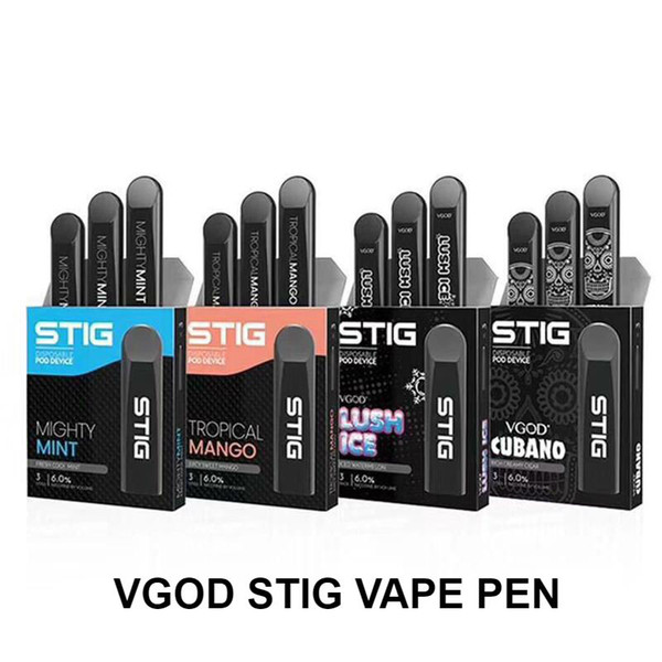 VGOD Vgod Stig Pod Disposable Vape Pen Kit 270mAh Fully Charged Battery With 1.2ml pod Capacity Disposable E-Cig Kit DHL FREE