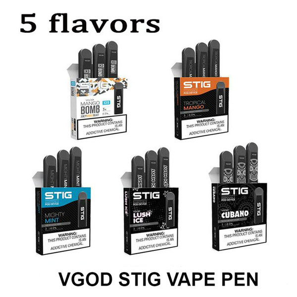 VGOD STIG Disposable Pod Device 3Pcs Pack 270mAh Battery 1.2ml Cartridge Vape Pen Kit vs novo vapmod kit