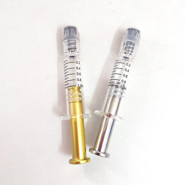 1ml Luer Lock Luer Head Glass Syringe with Measurement Mark Metal Twist Plunger 1cc Injector For Vaporizer Cartridges