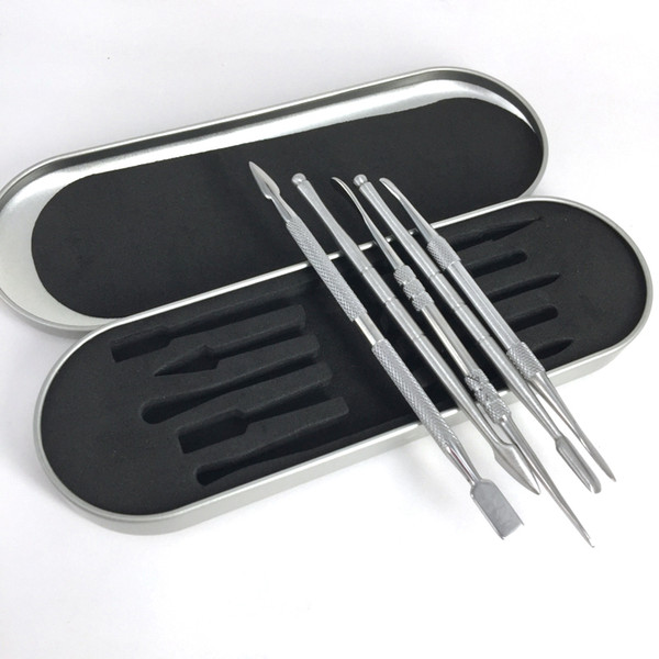 106-121mm Dabber Tool Kits Wax Dab Tool Box Packaging Wax Atomizer Titanium Nail Stainless Steel Dabber Tool For Dry Herb Honey
