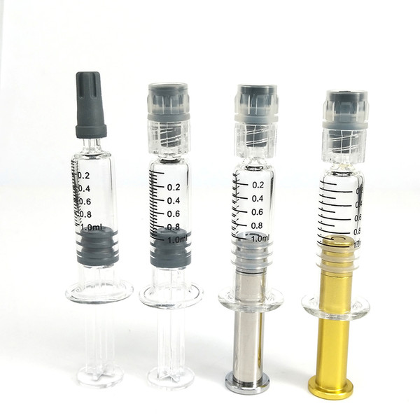 1ml Pyrex Glass Syringe Luer Head Luer Lock Glass Injector with Measurement Mark Tip Oil Filling Tools For Oil Vape Cartridges Tank