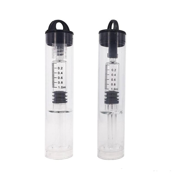 1ML Luer Lock Pyrex Glass Syringe Head Tip Injector for Thick Co2 Oil Cartridges Tank Clear Color E cigs Atomizers Oil Filler