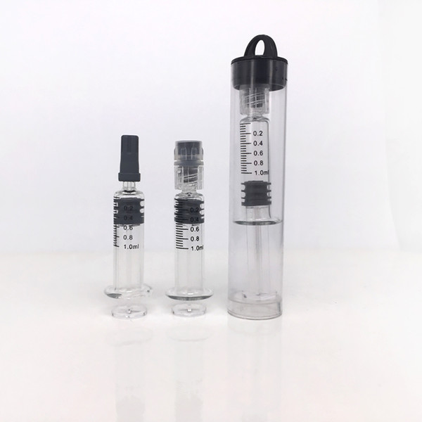 1ML Clear Color Luer Lock Glass Syringe with Measurement Mark Head Tip For Oil Cartridge Glass Cart Filler Thick Oil Tank