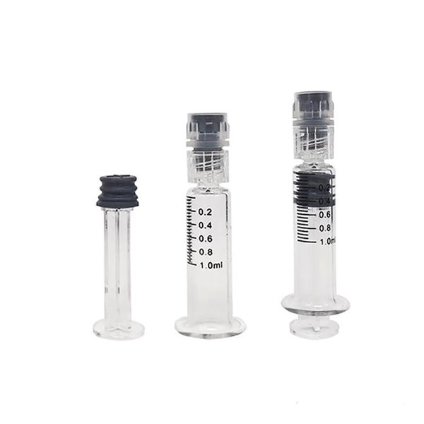 1ML Luer Lock Luer Head Glass Syringe Leak proof Injector Oil Cartridges Filler with Measurement Mark Empty Tank for Thick Oil Vape Pen