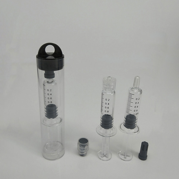 Oil Collection 1ml Glass Syringe Disposable Vaporizer Co2 Thick Oil Tank 92a3 ac1003 Tank Syringes Injection Oil Cart With Plastic Tube