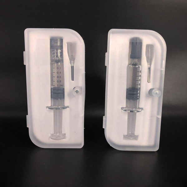 Gift Box Container 1ML Luer Lock Luer Head Glass Syringe with Measurement Mark For Co2 Thick Oil Cart Ce3 AC1003 Clear Color