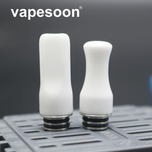 VapeSoon 510 SS Ceramic Drip Tip For tfv8 baby tfv12 baby prince melo 3 etc flat and rounded shape Fast Shipping