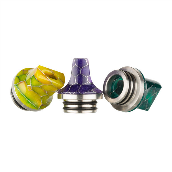 VapeSoon001 810 Stainless Steel Drip Tip With Resin Carbon Fiber Snake Style Suit For TFV8 TFV12 Prince Acrylic Package DHL Free