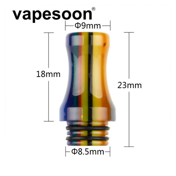 VapeSoon Newest Arrival 510 Resin Drip Tip Rainbow Color MTL Style DHL Free
